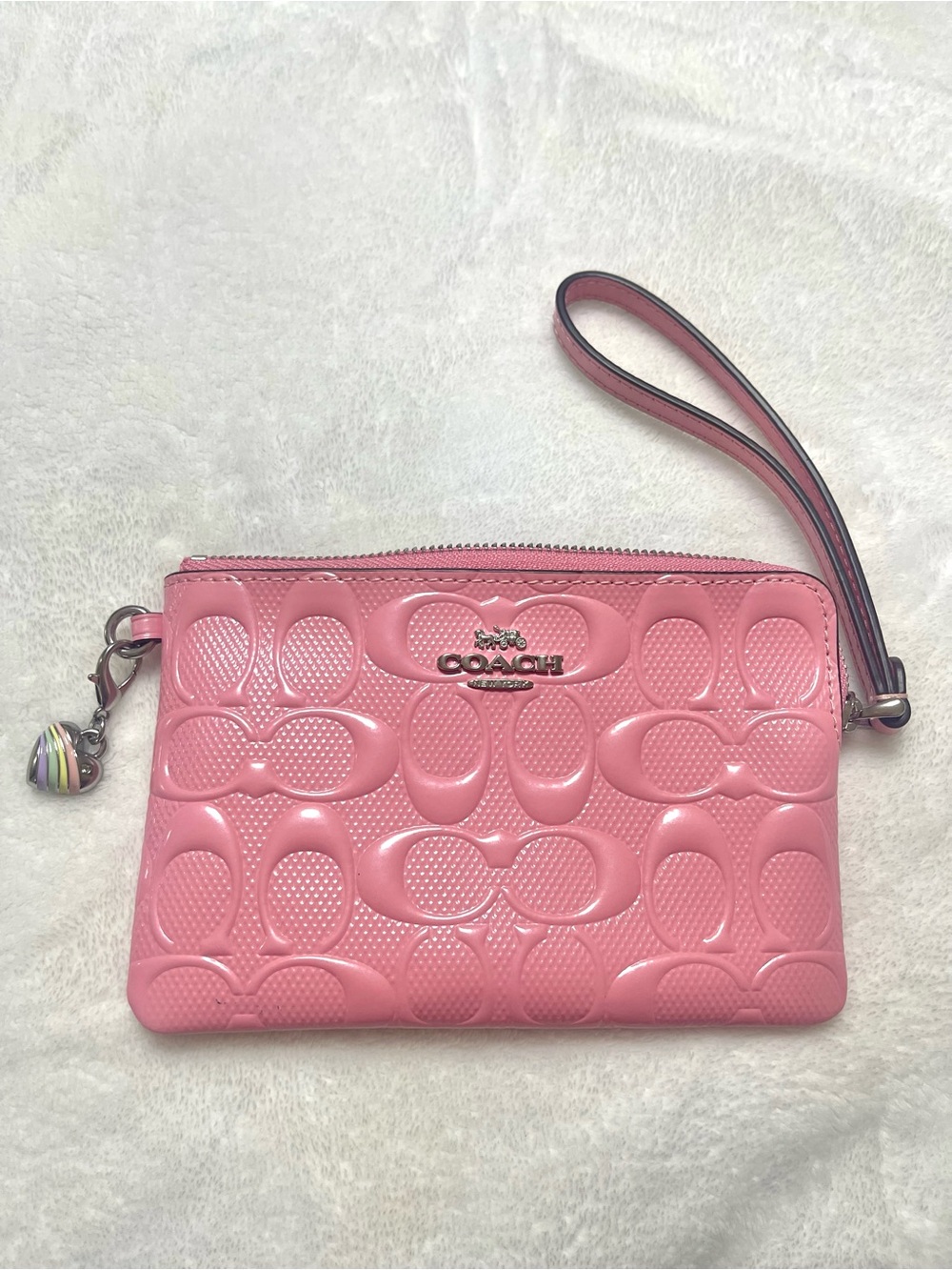 COACH Pink card holder wristlet
